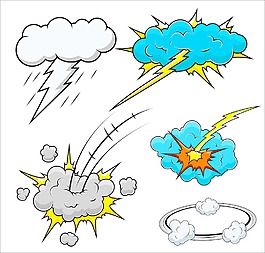連環爆炸矢量插畫