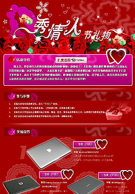 情人節(jié)數(shù)碼產(chǎn)品促銷網(wǎng)頁