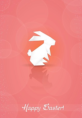 復活節(jié)兔子插畫矢量背景折紙