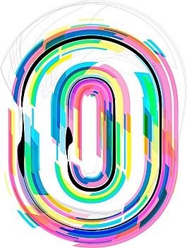 0號字體插畫矢量圖