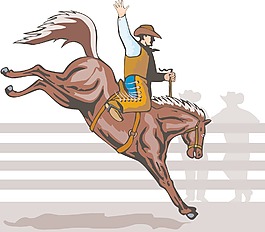 牛仔騎野馬的馬