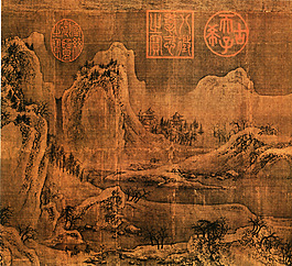 雪山歸樹圖繪畫藝術