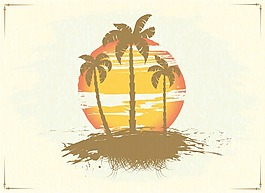 棕櫚樹矢量夏季背景