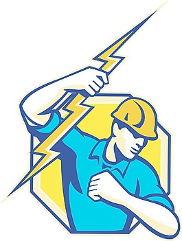 電工建筑工人的復(fù)古