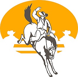 牛仔騎野馬的馬