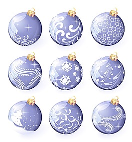 圣誕節(jié)裝飾矢量的藍色裝飾氣球