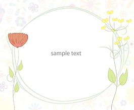 花朵矢量插畫框架