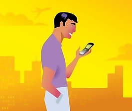 打電話的人的卡通