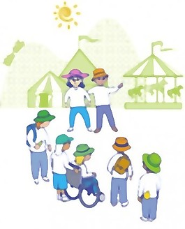 在主題公園的剪貼畫的孩子