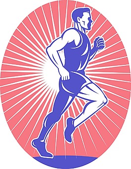 马拉松选手慢跑健身跑边