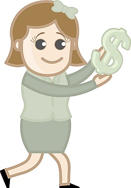 持有美元符號矢量插圖