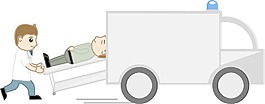 在醫(yī)療車-醫(yī)卡通矢量字符轉換