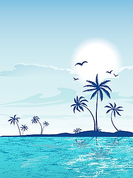 夏季背景矢量插畫