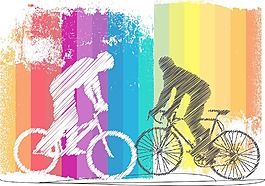 騎自行車的插圖