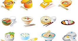 卡通食物圖標(biāo)矢量圖