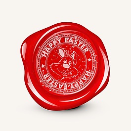 快樂復活節(jié)密封平面設計背景的兔子