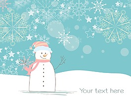 隨著冬天的雪人矢量背景