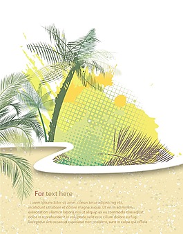 voector夏季背景與棕櫚樹