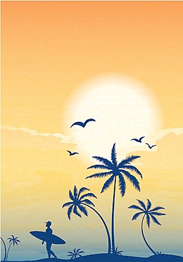 夏季背景矢量插畫