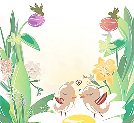 愛情鳥插畫矢量