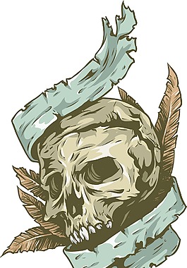 絲帶顱骨矢量元素
