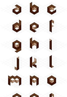 cube02空間字體矢量圖