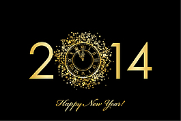 2014璀璨時(shí)鐘新年海報(bào)A矢量素材