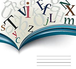 書籍字母素材矢量圖3