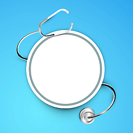 與sethescope和空白標(biāo)簽的藍(lán)色背景上的醫(yī)學(xué)概念