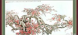梅花中堂画psd素材