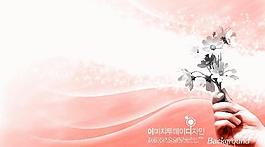 手拿花卉PSD背景圖設計