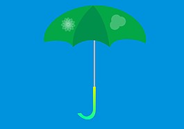 可爱的绿色雨伞