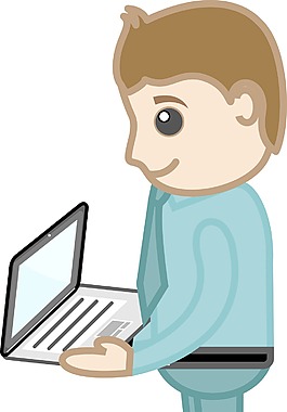 男人拿着笔记本业务漫画矢量