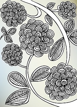 設(shè)計(jì)矢量圖的抽象花朵背景圖