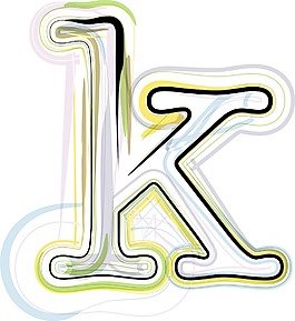 說明有機字體字母K