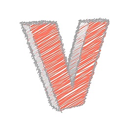 涂鴉V字母矢量