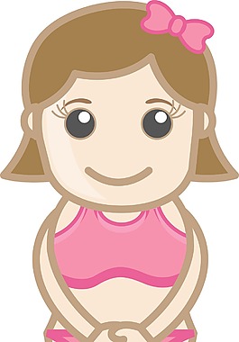 動漫女孩在游泳衣矢量