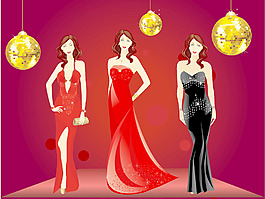 紅地毯上的漂亮的女孩