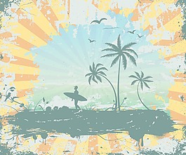 夏天垃圾背景矢量插畫
