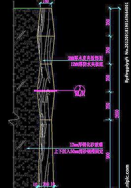 桑拿區(qū) 男賓休閑區(qū)裝飾柱詳圖