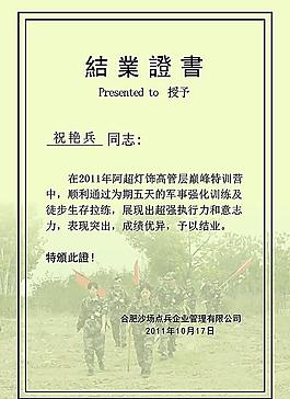 結(jié)業(yè)證書