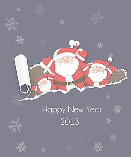 圣誕矢量插圖撕紙和貼紙的圣誕老人