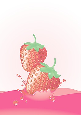 草莓飛濺向量