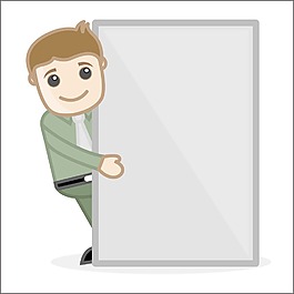 個(gè)人橫幅辦公室和商務(wù)人士的卡通人物插畫矢量的概念