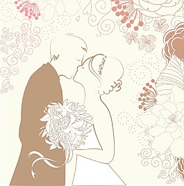 新郎和新娘婚紗背景