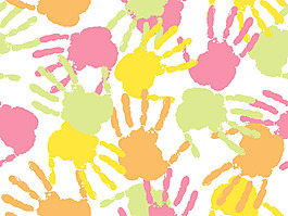 背景豐富多彩的手印