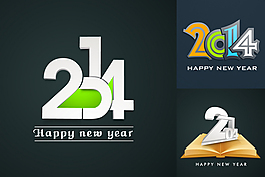 3款2014藝術(shù)字矢量素材