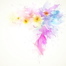 炫彩花朵背景矢量素材2