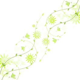春天的花與蝴蝶矢量插畫背景