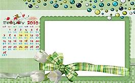 2010年兒童臺歷模板PSD素材(二月)